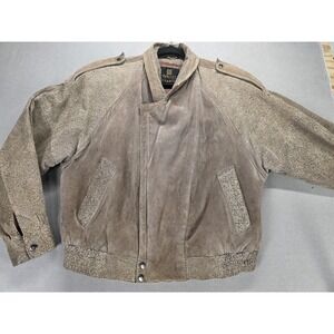 Vintage‎ Byrnes & Baker Womens Leather Jacket Brown Asymmetrical Y2K Gorpcore